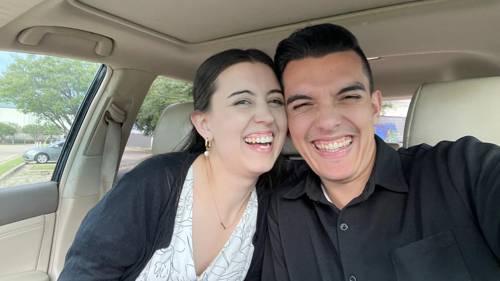Joshua and Katy on a drive