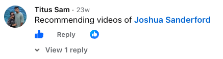 Titus recommends Joshua Sanderford's videos