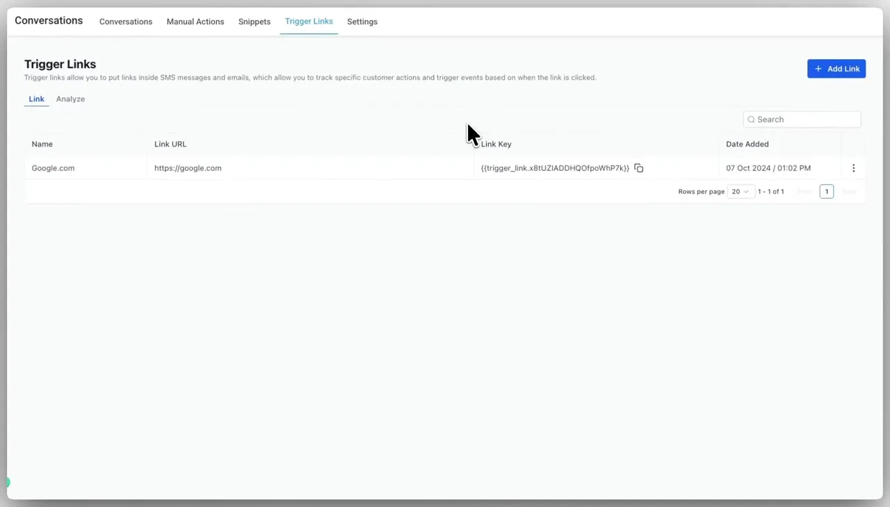 Conversations: Trigger Links